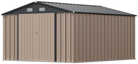 Patiowell 10x14 FT Outdoor Storage Shed, Brown - Image 6