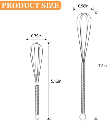 NileHome Mini Whisks Stainless Steel Whisk Set - 5" 7" 7" - Image 2