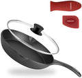 6 Inch Cast Iron Skillet with Glass Lid, Pre-Seasoned Mini Pan by CuisGusto