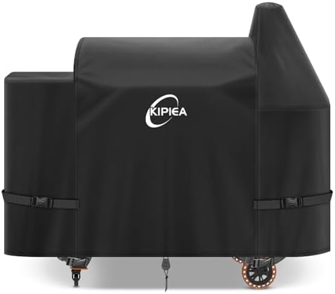 Kipiea 600D Pellet Grill Cover for Pit Boss Sportsman 1100 & 1600, and Mahogany 1000 Series, Waterproof BBQ Smoker Cover, UV Resistant, No Tear, No Fading by Kipiea
