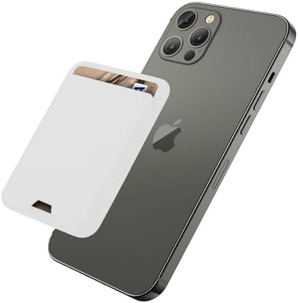 iLodn Magnetic Wallet Compatible with MagSafe for iPhone 17 16 15 14 13 12 Pro Max Air Plus Model, Mag 3 Safe Card Holder Stick on Accessories for Cell Phone & Case, White by iLodn