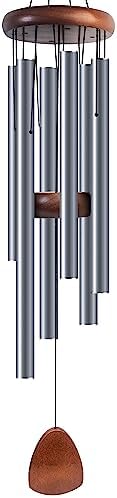 Bursvik 37" Aluminum Wind Chimes for Outside (Blue Grey), Patio Zen Decor by BursvikWindChimes
