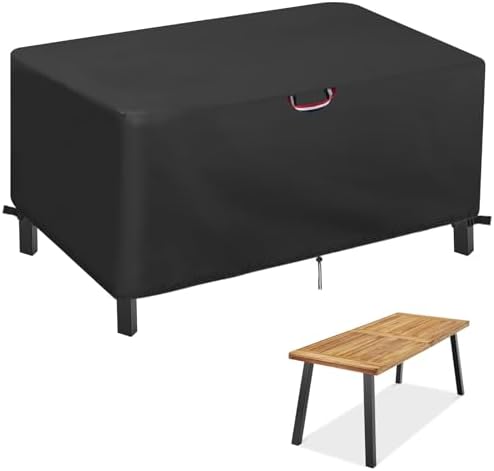 70" Patio Table Cover, Outdoor Waterproof Dining Table Cover 70x33x28 in by Agustone