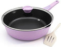 12 Inch Deep Frying Pan Skillet Nonstick with Lid, 5 Qt Saute Pan by Bobikuke