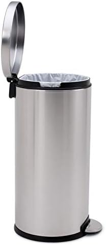 simplehuman Round Step Can, 30L / 8 Gallon Kitchen Trash Can, Iconic Round Shape, 150,000-Step Pedal, Lid Shox® Silent Close, Removable Inner Bucket, Brushed Stainless Steel - Image 4