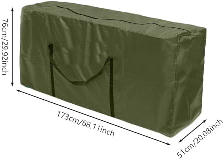 Patio Waterproof Extra Large Protective Zippered Outdoor Cushion Furniture Storage Bag with Handles, Waterproof Heavy Duty 210D Oxford Fabric, Christmas Tree Storage Bag (Green_C) - Image 4