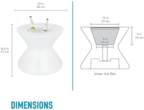 Ledge Lounger Pool Side Table, Ice Bin in Pool Table with Umbrella Hole - Image 3