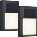 LIT-PaTH Outdoor Wall Light Fixture, Aluminum, LED 3000K, Black, 2 Pack by LIT-PaTH