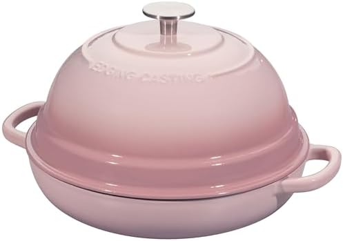 EDGING CASTING Enameled Cast Iron Dutch Oven Pot with Lid, Round Bread Oven for Homemade Sourdough Bread Baking, 6 Quart, Pink - Image 2