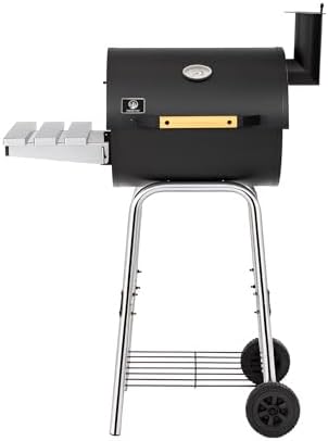 Small Charcoal Grills Outdoor 19 In. BBQ Smoker Foldable Side Table by IRONYAK