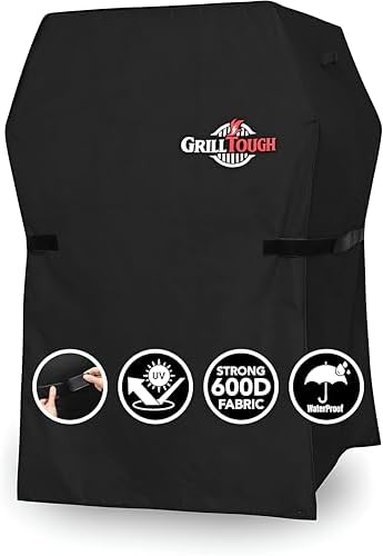 GrillTough Heavy Duty BBQ Grill Cover for Outdoor Grill, 30 Inch, Black by GrillTough