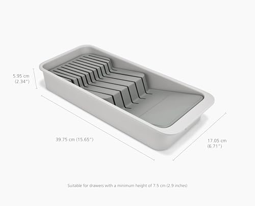 Joseph Joseph DrawerStore 2-Tier Knife Kitchen Drawer Organizer, Holds up to 11 Knives, Disassembles for Easy Cleaning, Recycled Plastic, Compact (Pack of 4) - Image 4