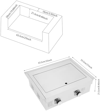 2-Burner Stove for Outdoor Kitchen, Built-in Stainless Steel Side Burner with Removable Grates & Cover, Drop-In Gas Stove for BBQ Island, Patio, Backyard (Natural Gas, Double Burner) - Image 5