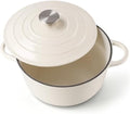 Leonyo 4-Quart Enameled Cast Iron Dutch Oven Pot with Lid, Light Sandalwood by Leonyo