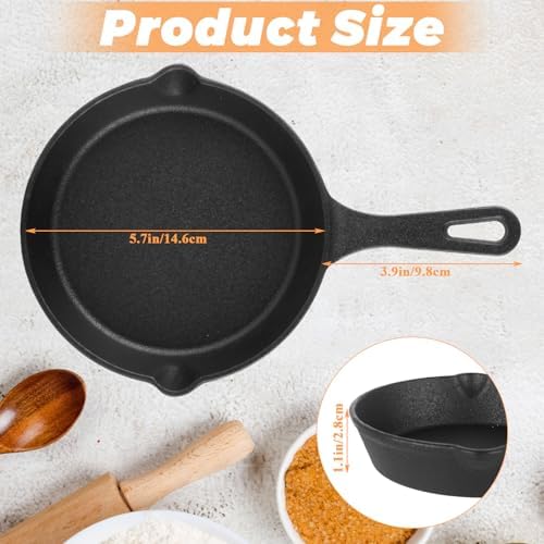 QTLCOHD 4 Pcs Cast Iron Skillet Set, 6.3 Inch - Image 2