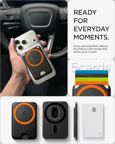 Spigen for MagSafe Wallet, Holds 5 Cards, Strong Magnet, Valentinus MagFit+ - Image 4