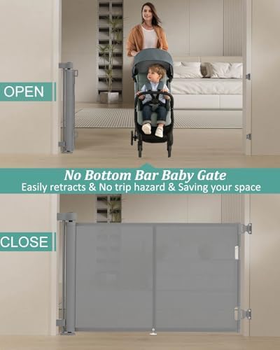 Miumoon 50 inch Reinforced Retractable Baby Gates 34 inch Tall - Image 5