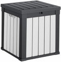PatioZen 53 Gallon Package Delivery Boxes for Outside, Lokable Secure Resin Package Delivery Box with Lid, Weatherproof and Anti-Theft Storage for Outdoor Front Door,Curbside, House (Black&White) by OutdoorLivingPerfected