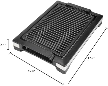 Indoor Grills Electric Smokeless, 1600W BBQ Grill with Water-Filled Drip Tray, 15-Inch Nonstick Grate for Steaks & Korean BBQ, Rapid Heating for Searing - Image 3