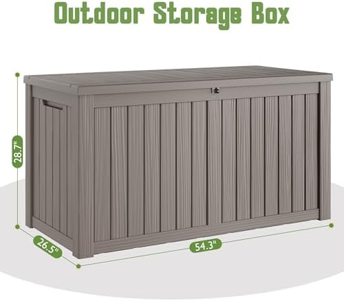 Outdoor Storage Waterproof Deck Box for Patio (160 Gallon, Grey) - Image 2