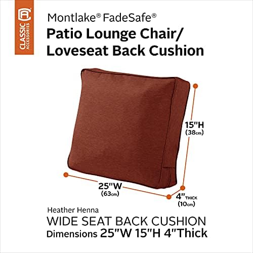 Classic Accessories Montlake FadeSafe Patio Lounge Chair/LoveSeat Back Cushion, 25 x 15 x 4 Inch, Heather Henna, Patio Furniture Cushions - Image 2