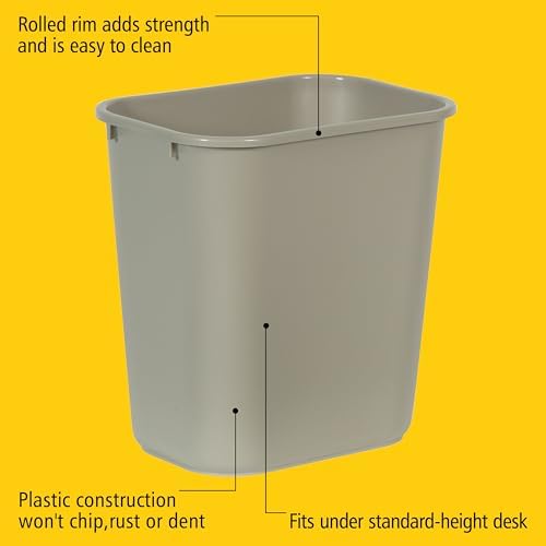 Rubbermaid Commercial Products Wastebasket, Beige, 7-Gallon - Image 4