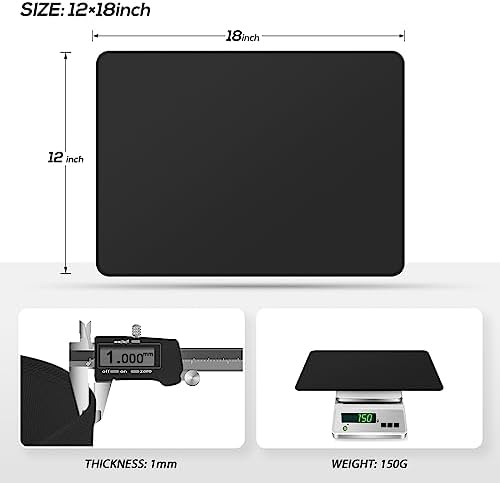 FLASLD Heat Resistant Mat for Air Fryer Site on, Fireproof Silicone Mats for Kitchen Counter, Countertop Protector, No-slip and Waterproof (12"X18", Black) (Pack of 2) - Image 3