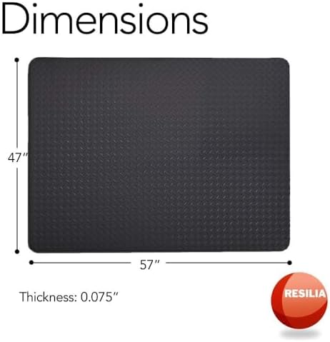 RESILIA X-Large Under Grill Mat – Heavy Duty, Reusable Outdoor Floor Protector Mats for Deck, Patio, & Garage – 57 Inch x 47 Inch, Black Diamond Plate, Made in the USA - Image 2