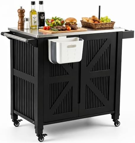 Nice C Grill Cart with Wheels, Outdoor Kitchen Island for Blackstone by NiceC
