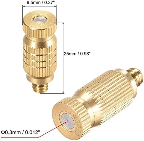 Brass Misting Nozzle, 10 Pack High Pressure Spray 10/24 UNC Outdoor Anti-drip Fogging Spray Head Misting System Tips for Landscaping Outdoor Cooling System (0.012 Orifice) - Image 3