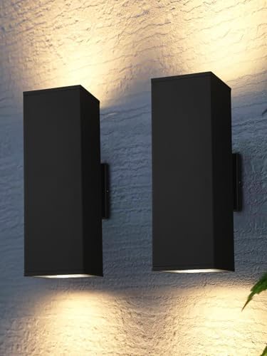 LEONLITE 2-Pack 18" Outdoor Rectangular Wall Light, Up and Down, E26 Base by LEONLITE