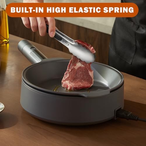 TACGEA Stainless Steel Kitchen Tongs, Silicone Non-slip Grip, Locking Grilling Food Tongs Set of 3-7inch, 9inch and 12inch - Image 6