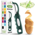 Spring Chef Potato Peeler for Kitchen with Soft Grip Handle, Pine Green by SpringChef
