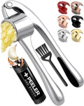 Zulay Kitchen Metal Large Garlic Press, Garlic Mincer, Peeler-Brush, Silver by ZulayKitchen