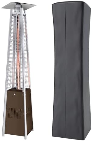Kingdura 48,000 BTU Propane Pyramid Patio Heater with Cover & Wheels, Brown by Unknown