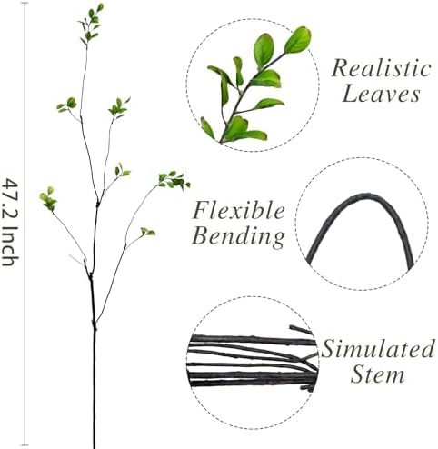 4 Pcs Artificial Ficus Branches for Vase Faux Eucalyptus Stems Branches - Image 4