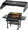 Universal Wind Guard and Warming Rack for 28"-36" Griddle (Front Grease) by PHYESUVIN