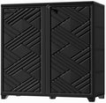 Mrosaa Outdoor Indoor Storage Cabinet,Resin Cabinet Waterproof Black by Mrosaa