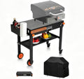 with Protective Cover, Heavy Duty Folding Grill Cart with Wheels by GriddleAccessories
