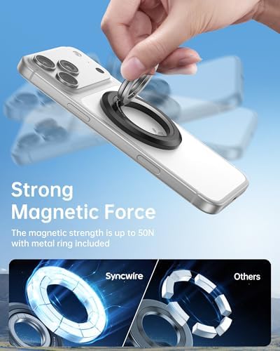 SYNCWIRE Magnetic Phone Ring Holder, for MagSafe Phone Grip Stand Kickstand - Image 4