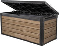 Keter Signature Collection 150 Gallon Resin Deck Box Organization and Storage Box for Patio Outdoor Cushions, Throw Pillows, Garden Tools and Pool Supplies, Ashwood by Unknown