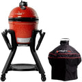 Joe Jr Portable Charcoal Grill 3-Piece Bundle by Kamado Joe with Grill Cover and Cart with Side Shelves by Unknown
