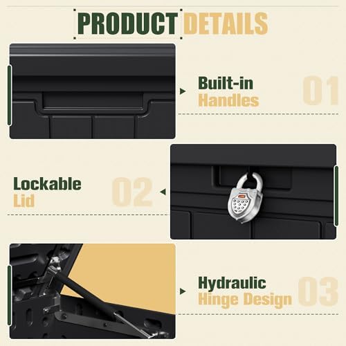 JUMMICO HDPE 270 Gallon Deck Box Double-Wall with Divider - Image 2