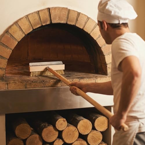 Reallnaive 1 Pack 37 Inch Wood Handle Pizza Oven Brush with Scraper - Image 3