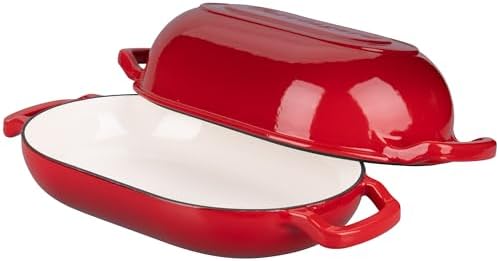 VORRINGARD Enameled Cast Iron Sourdough Bread Oven, Dutch Oven, Loaf Cast Iron Bread Pan for Homemade Bread Baking, Meatloaf Pan with Lid, 5QT, Red - Image 5