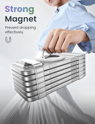 Lamicall Magnetic Phone Ring Grip Holder for MagSafe, 360° Rotating with Smooth Damping, Crystal White Finger Grip Kickstand, Strong Magnet Mag Safe Accessories for iPhone 17 Pro Max Air, All Phones - Image 4