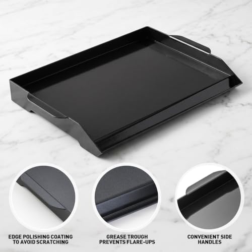 Cast Iron Griddle for Gas Grill and Stove Top, 23x16" Flat Top Grill Plate - Image 4