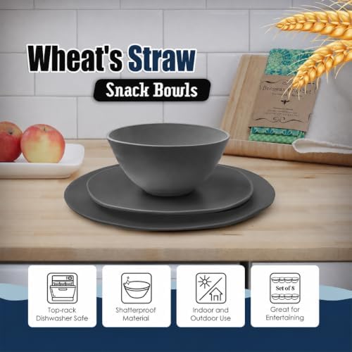 Teivio 32-Piece Plates and Bowls Sets for 8, Irregular Gray Dinnerware Sets - Image 6