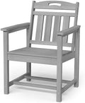 HDPE Outdoor Patio Dining Chairs with Wide Seat, Oversized, Grey by Suunyn