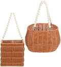 2 Pcs Oval Simulation Rattan Baskets with Handle for Flowers by Happyforkidstogrowup